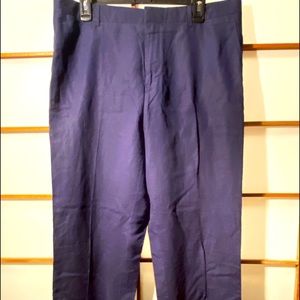 Linen and silk dress pants navy blue